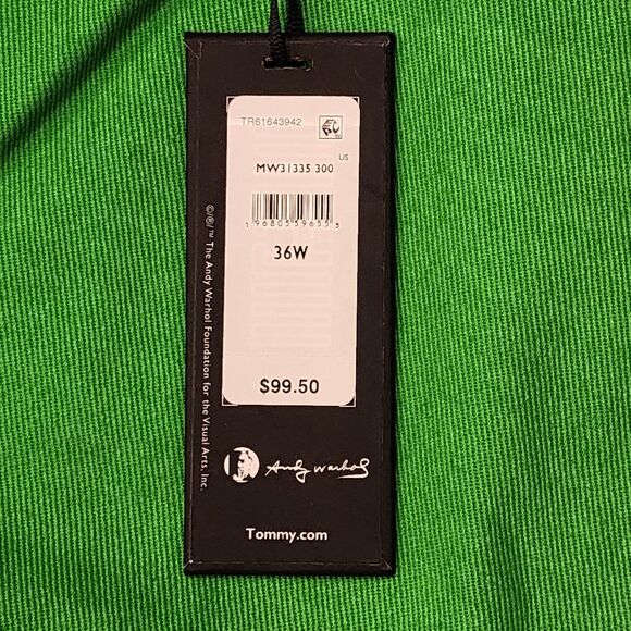 Tommy Hilfiger x Andy Warhol Lobster Bermuda Shorts Men's 36 Galvanic Green NWT - Picture 8 of 11